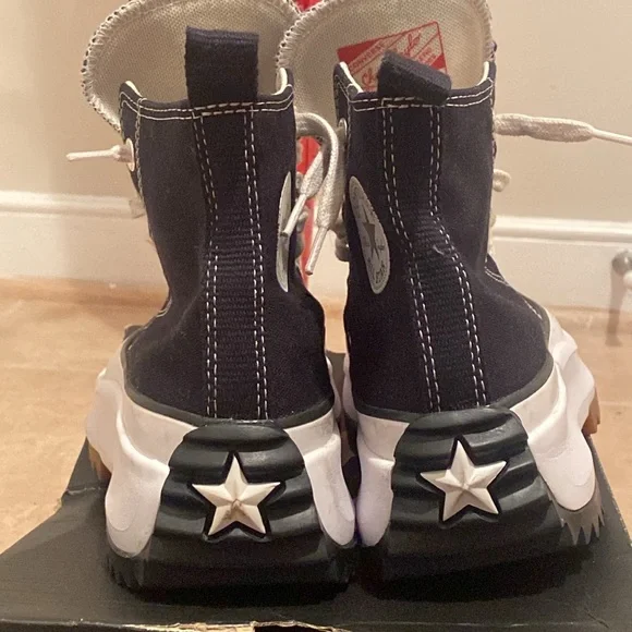 Converse Run Star Hike Canvas Platform Black Hi Sneakers - Picture 2 of 7